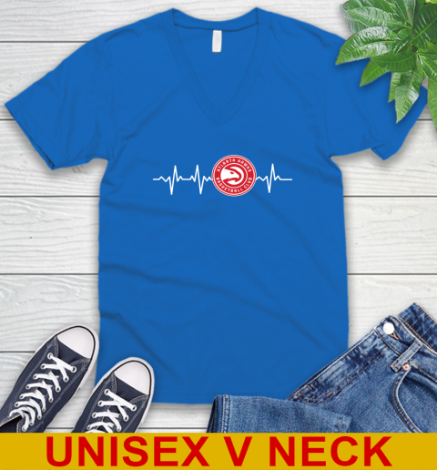 Atlanta Hawks NBA Basketball Heart Beat Shirt V-Neck T-Shirt 5