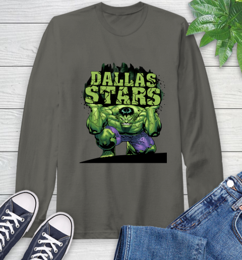 Dallas Stars NHL Hockey Incredible Hulk Marvel Avengers Sports Long Sleeve T-Shirt 8