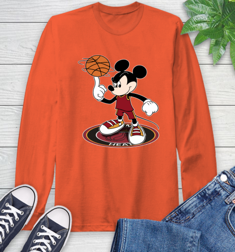 NBA Basketball Miami Heat Cheerful Mickey Disney Shirt Long Sleeve T-Shirt 5