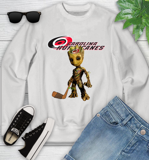 Carolina Hurricanes NHL Hockey Groot Marvel Guardians Of The Galaxy Youth Sweatshirt