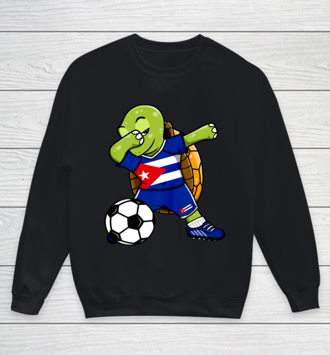 Dabbing Turtle Cuba Soccer Fans Jersey Cuban Football Lover Youth Sweatshirt