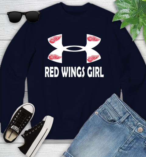 NHL Detroit Red Wings Girl Under Armour Hockey Sports Youth Sweatshirt 2