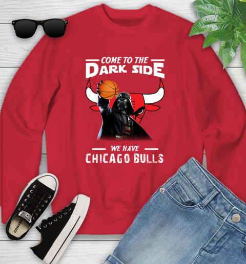 NBA Come To The Dark Side We Have Chicago Bulls Star Wars Darth Vader Basketball Youth Sweatshirt 8