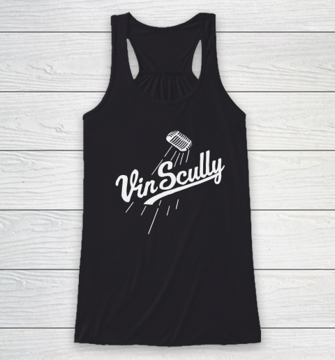 Vin Scully Microphone Racerback Tank