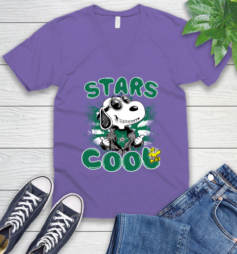 NHL Hockey Dallas Stars Cool Snoopy Shirt V-Neck T-Shirt 8