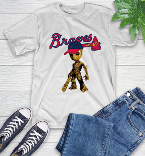 MLB Atlanta Braves Groot Guardians Of The Galaxy Baseball T-Shirt