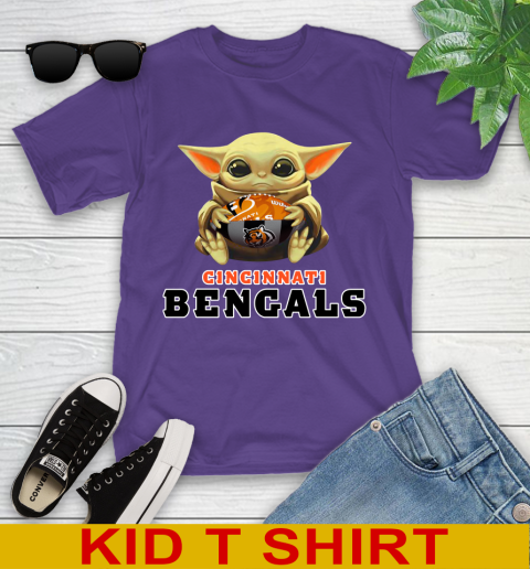 NFL Football Cincinnati Bengals Baby Yoda Star Wars Shirt Youth T-Shirt 4