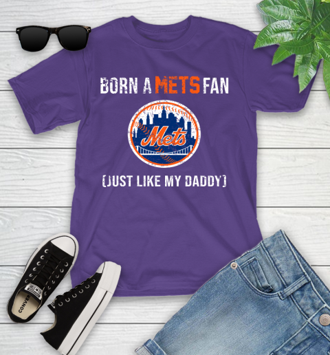 MLB Baseball New York Mets Loyal Fan Just Like My Daddy Shirt Youth T-Shirt 3