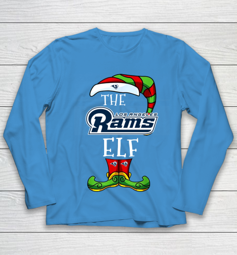 Los Angeles Rams Christmas ELF Funny NFL Youth Long Sleeve 5