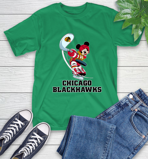 NHL Hockey Chicago Blackhawks Cheerful Mickey Mouse Shirt T-Shirt 8