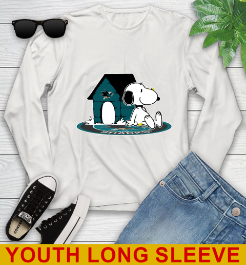 NHL Hockey San Jose Sharks Snoopy The Peanuts Movie Shirt Youth Long Sleeve 12