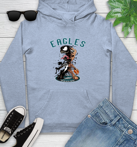 NFL Philadelphia Eagles Football Venom Groot Guardians Of The Galaxy Youth Hoodie 10
