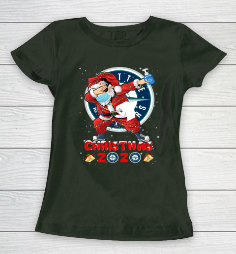 Seattle Mariners Funny Santa Claus Dabbing Christmas 2020 MLB Women's T-Shirt 4