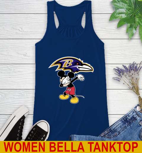 Baltimore Ravens NFL Football Dabbing Mickey Disney Sports Racerback Tank 9