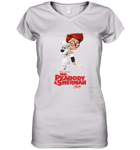 Mr Peabody Sherman Poster Women's V-Neck T-Shirt