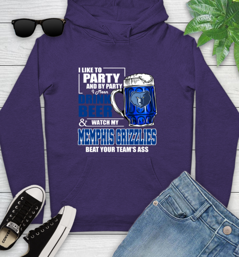 NBA Drink Beer and Watch My Memphis Grizzlies Beat Your Team's Ass Basketball Youth Hoodie 5