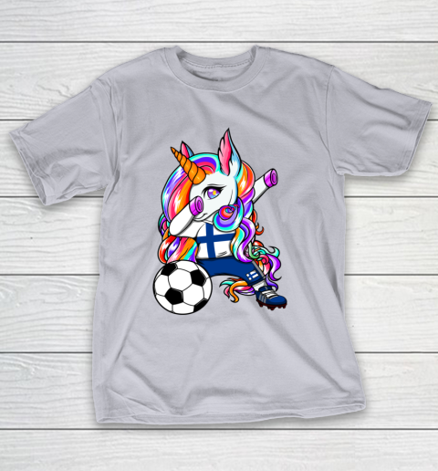 Dabbing Unicorn Finland Soccer Fans Jersey Finnish Football T-Shirt 6