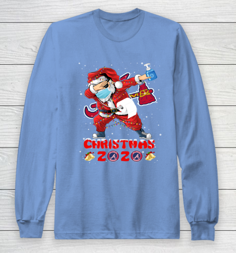 Atlanta Braves Funny Santa Claus Dabbing Christmas 2020 MLB Long Sleeve T-Shirt 8