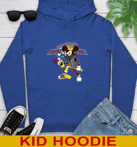 Colorado Avalanche NHL Hockey Mickey Peace Sign Sports Youth Hoodie 10