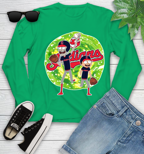 MLB Cleveland Indians Rick And Morty Baseball Sports Youth Long Sleeve 6