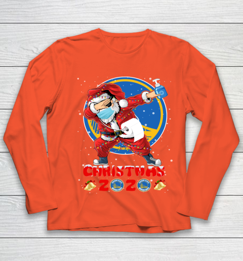 Golden State Warriors Funny Santa Claus Dabbing Christmas 2020 NBA Youth Long Sleeve 3