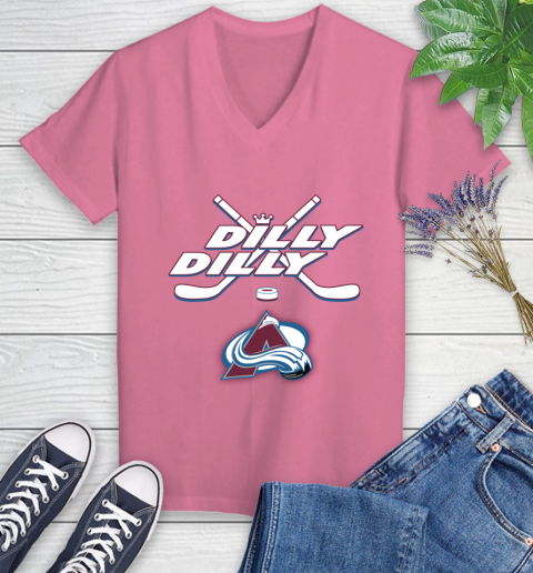 NHL Colorado Avalanche Dilly Dilly Hockey Sports Women's V-Neck T-Shirt 13