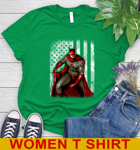 Tampa Bay Buccaneers NFL Football Batman DC American Flag Shirt Women's T-Shirt 7