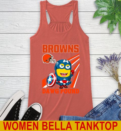 NFL Football Cleveland Browns Captain America Marvel Avengers Minion Shirt Racerback Tank 3