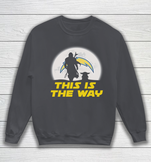 Los Angeles Chargers NFL Football Star Wars Yoda And Mandalorian This Is The Way Sweatshirt 4
