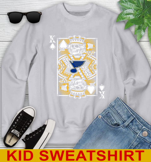 St.Louis Blues NHL Hockey The King Of Spades Death Cards Shirt Youth Sweatshirt 3