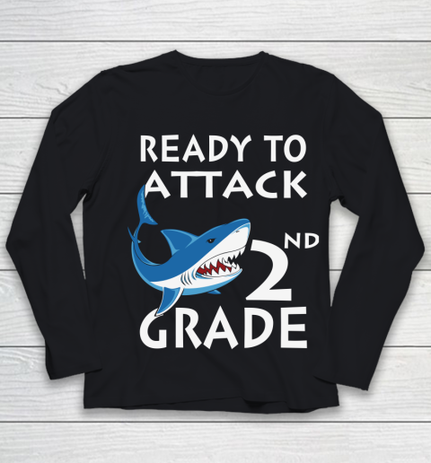 Back To School Shirt Ready to attack 2nd grade 1 Youth Long Sleeve