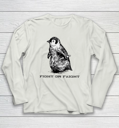 Fight Or Flight Funny Penguin Pun Long Sleeve T-Shirt - Image 8