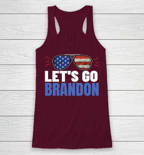 Let's Go Brandon Flag Sunglasses Racerback Tank 2