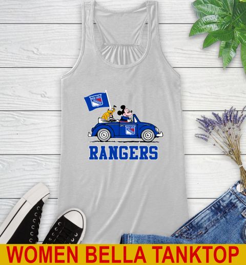 NHL Hockey New York Rangers Pluto Mickey Driving Disney Shirt Racerback Tank
