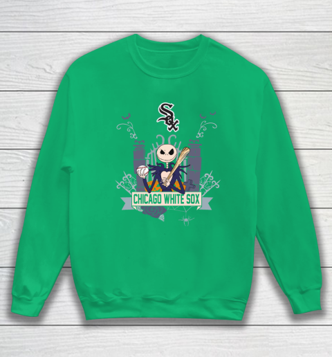 MLB Chicago White Sox Baseball Jack Skellington Halloween Sweatshirt 5