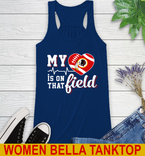 NFL My Heart Is On That Field Football Sports Washington Redskins Racerback Tank 7