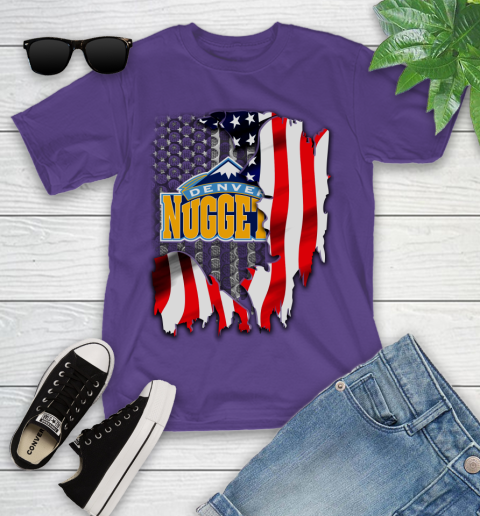 Denver Nuggets NBA Basketball American Flag Youth T-Shirt 3