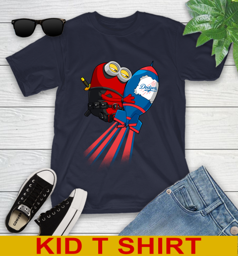 MLB Baseball Los Angeles Dodgers Deadpool Minion Marvel Shirt Youth T-Shirt 2