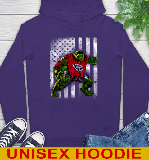 Tennessee Titans Hulk Marvel Avengers NFL Football American Flag Hoodie 5