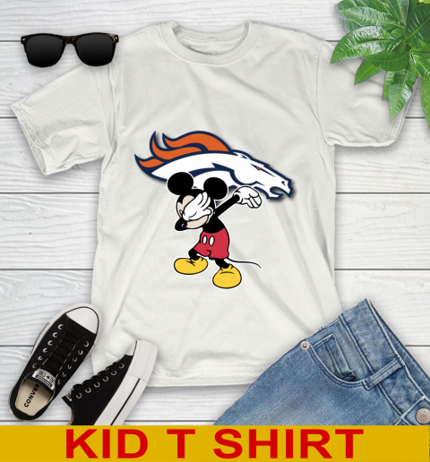 Denver Broncos NFL Football Dabbing Mickey Disney Sports Youth T-Shirt