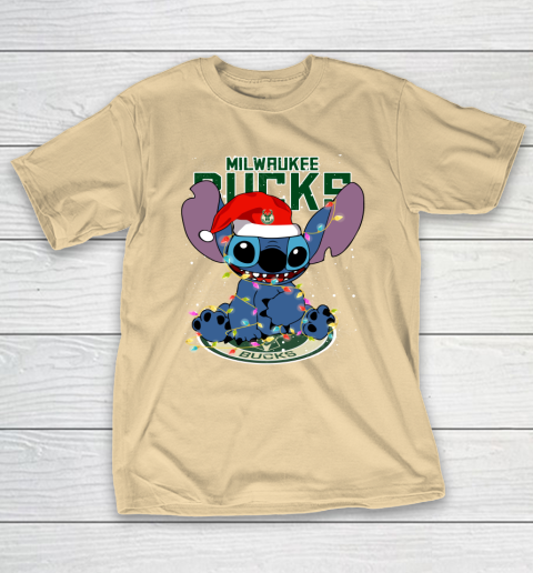 Milwaukee Bucks NBA noel stitch Basketball Christmas T-Shirt 5