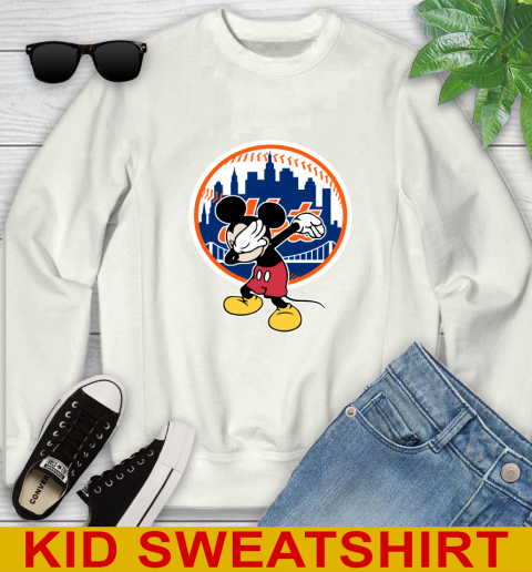 New York Mets MLB Baseball Dabbing Mickey Disney Sports Youth Sweatshirt