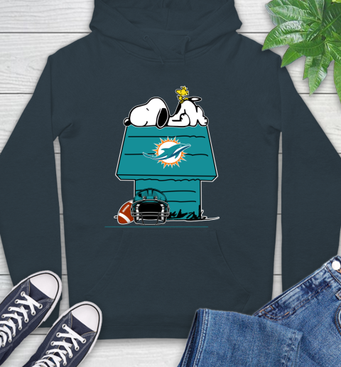 Miami Dolphins NFL Football Snoopy Woodstock The Peanuts Movie Hoodie 7