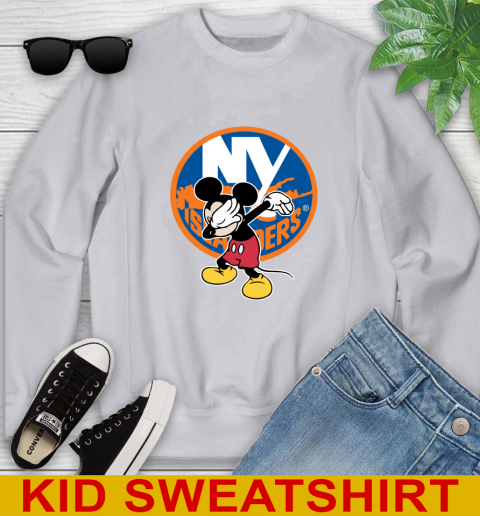 New York Islanders NHL Hockey Dabbing Mickey Disney Sports Youth Sweatshirt 4