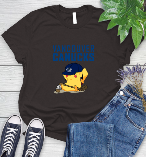 NHL Pikachu Hockey Sports Vancouver Canucks Women's T-Shirt 8