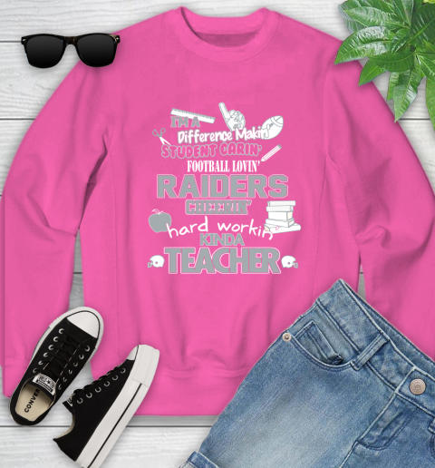 Oakland Raiders NFL I'm A Difference Making Student Caring Football Loving Kinda Teacher Youth Sweatshirt 7 Oakland Raiders NFL I'm A Difference Making Student Caring Football Loving Kinda Teacher Youth Sweatshirt - Image 7