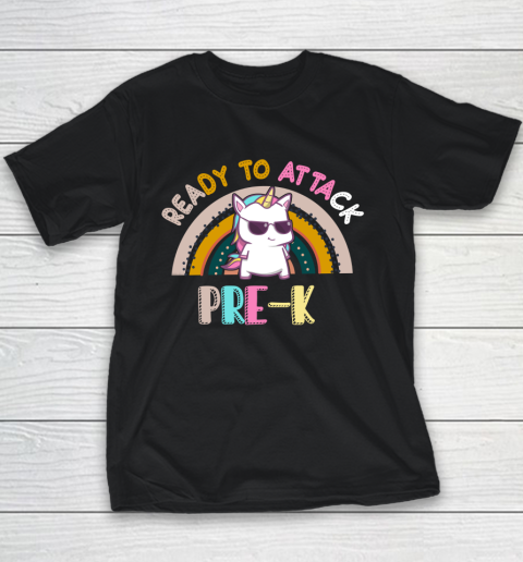 Back to school shirt Ready To Attack Pre k Unicorn Youth T-Shirt