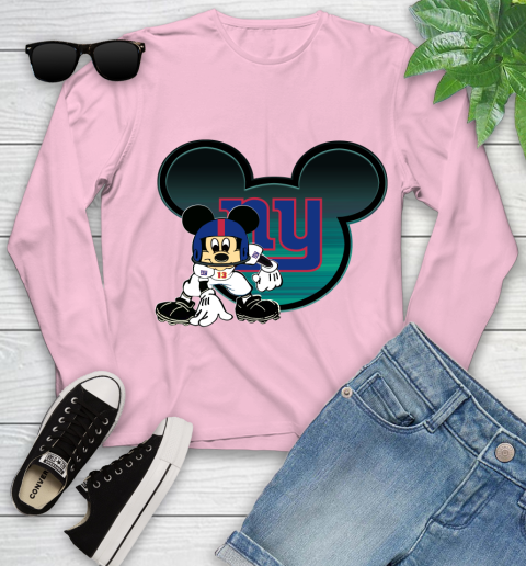 NFL New York Giants Mickey Mouse Disney Football T Shirt Youth Long Sleeve 10