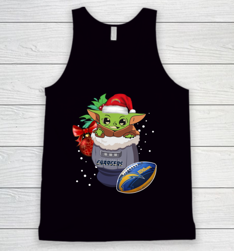 Los Angeles Chargers Christmas Baby Yoda Star Wars Funny Happy NFL Tank Top
