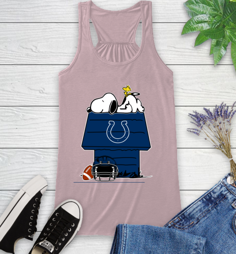 Indianapolis Colts NFL Football Snoopy Woodstock The Peanuts Movie Racerback Tank 11